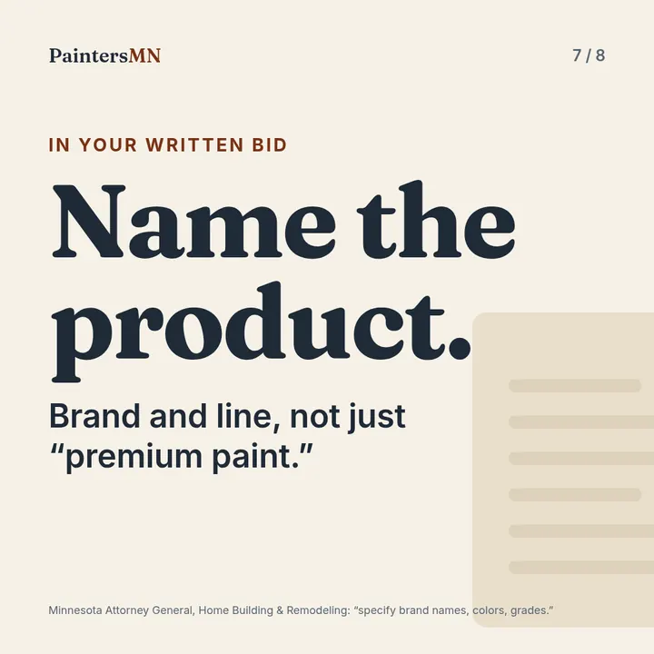 Paint grades comparison card